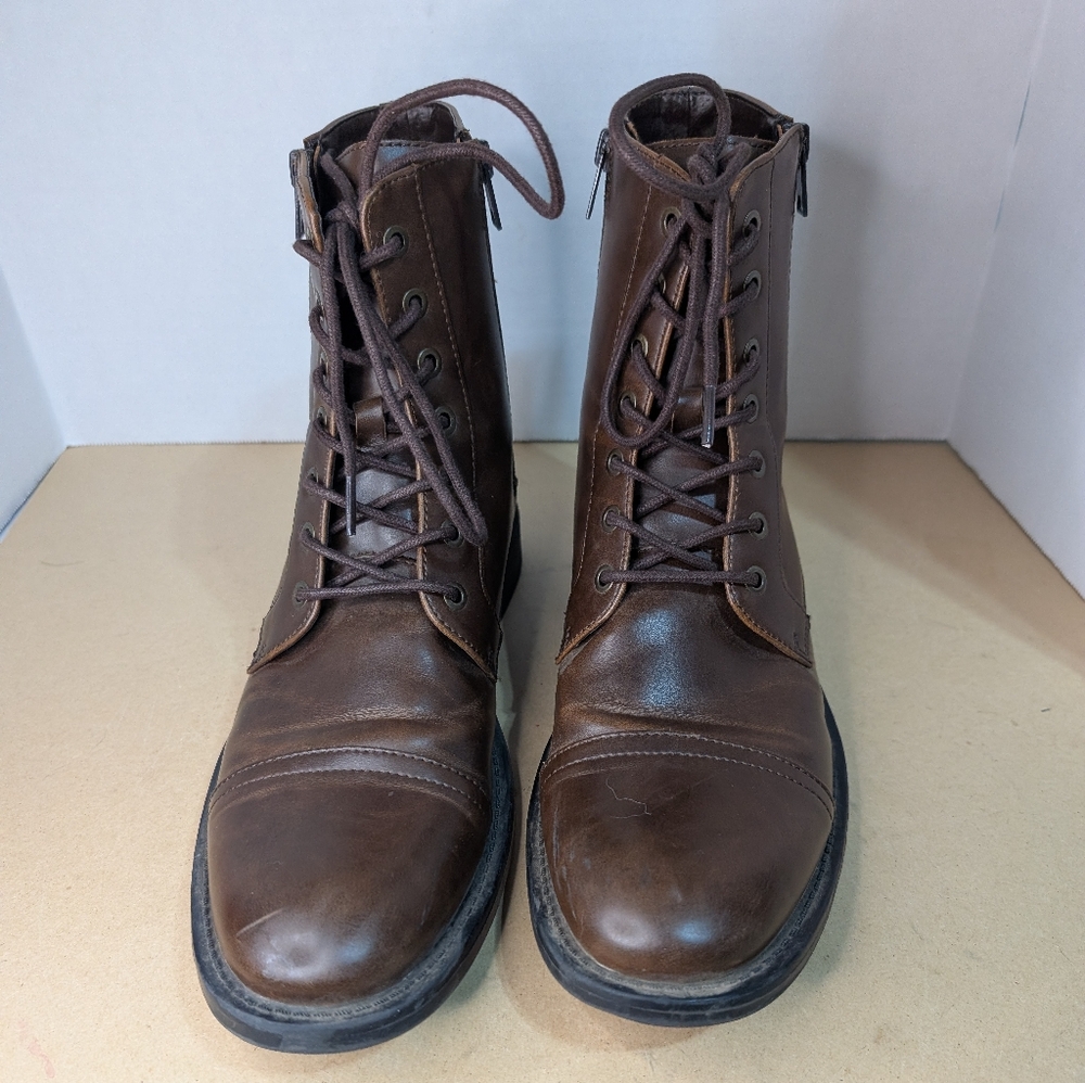 Kenneth Cole Unlisted Mens Boots 10M Blind Turn Double Zip Preppy